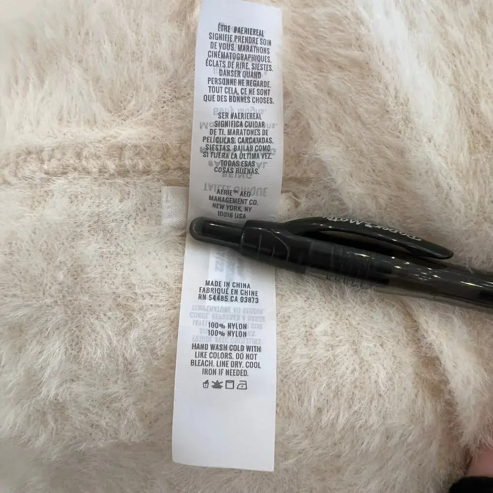 Aerie Hooded Cape Wrap One Size Ivory Cream Soft Knit Cozy Layering Shawl EUC